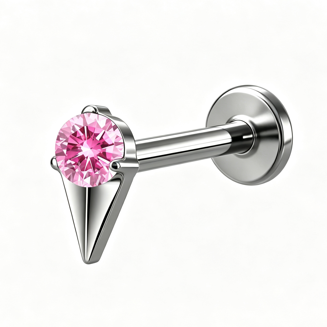 Raw Titanium + Pink CZ